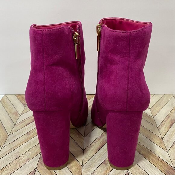 Hot Pink Block Heel Ankle Boots – Size 8.5 (EU 39) - Picture 5 of 7